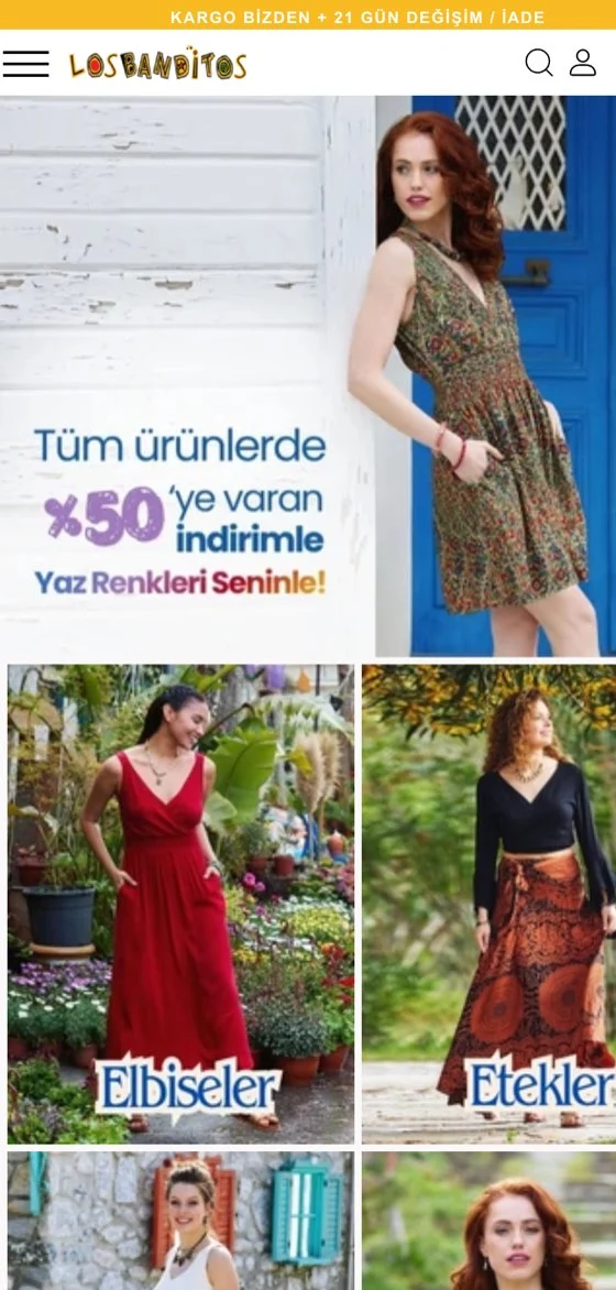 Ana sayfa mobil görünümü