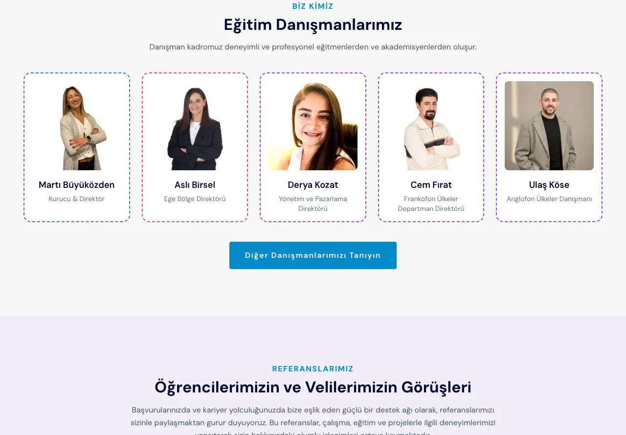 Eğitim danışmanları bölümü