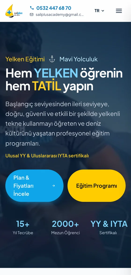 Home page, mobile view