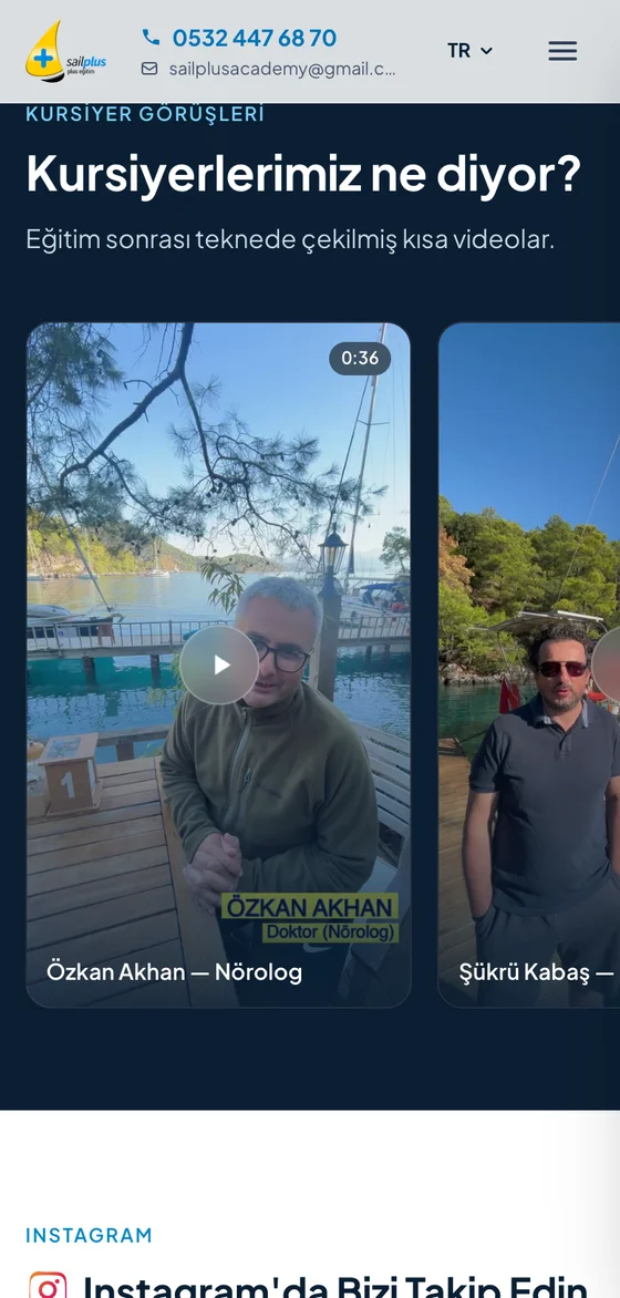 Vertical student testimonial videos, mobile view